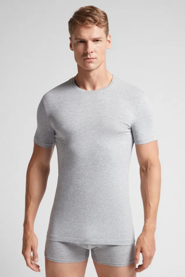 Intimissimi TShirts Polos Men Stretch Superior Cotton TShirt Grey 031 8211 Light Heathered Grey Intimissimi TShirts Polos Men Stretch Superior Cotton TShirt Grey 031 8211 Light Heathered Grey