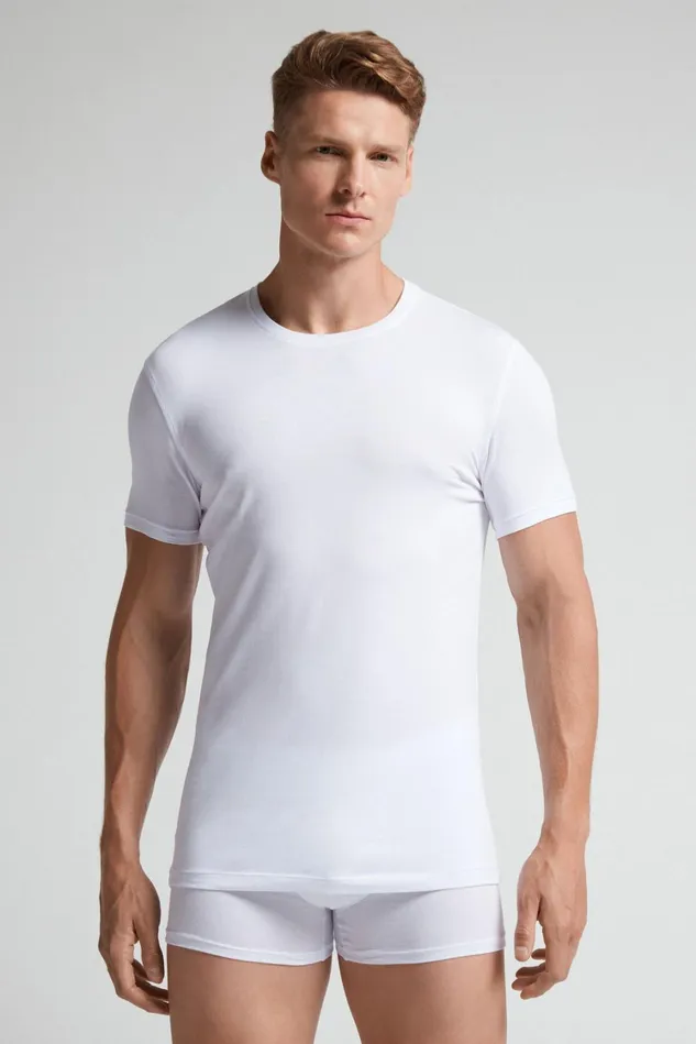 Intimissimi TShirts Polos Men Stretch Superior Cotton TShirt White 001 8211 White Intimissimi TShirts Polos Men Stretch Superior Cotton TShirt White 001 8211 White