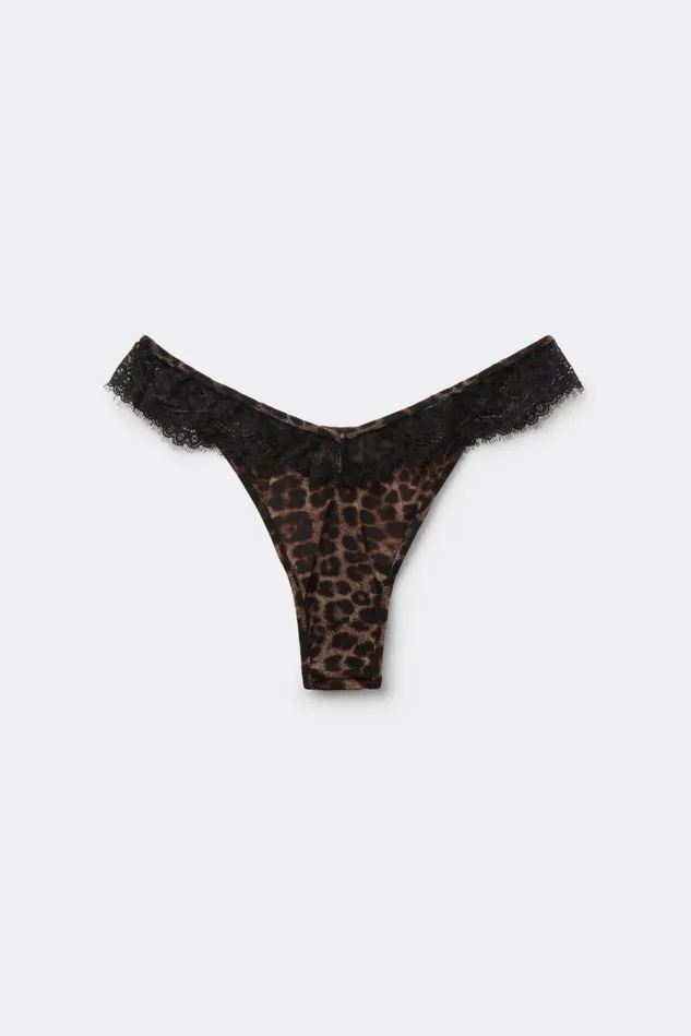 Intimissimi Thongs GStrings Women Luxurious Leopard 80s Style Thong Print 769j 8211 Stampa Luxurious Leopard