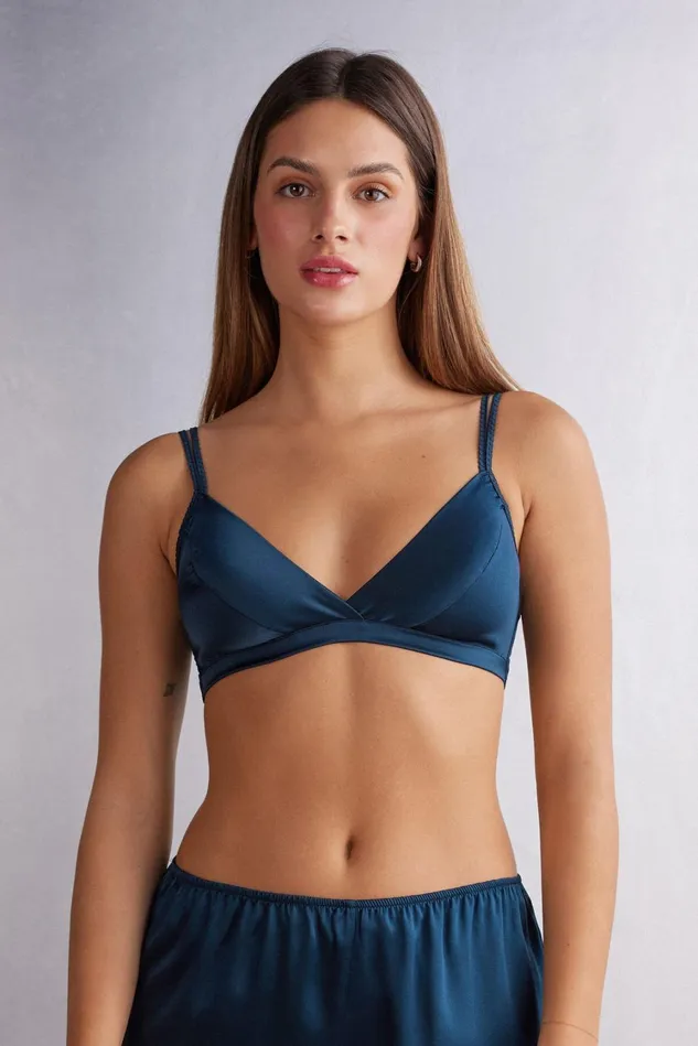 Intimissimi Triangle Women Emma Refined Everyday Bralette Triangle Bra In Silk Blue 1467 8211 Intense Blue Intimissimi Triangle Women Emma Refined Everyday Bralette Triangle Bra In Silk Blue 1467 8211 Intense Blue