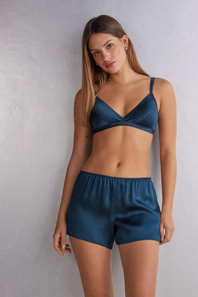 Intimissimi Triangle Women Emma Refined Everyday Bralette Triangle Bra In Silk Blue 1467 8211 Intense Blue