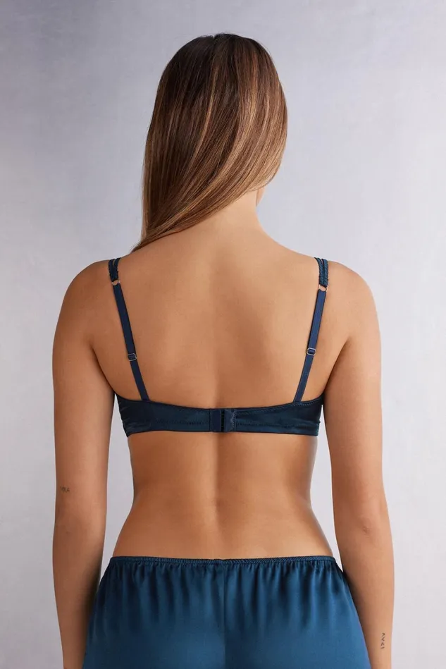 Intimissimi Triangle Women Emma Refined Everyday Bralette Triangle Bra In Silk Blue 1467 8211 Intense Blue