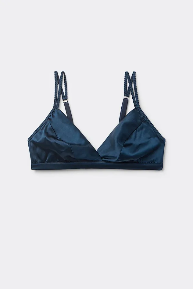 Intimissimi Triangle Women Emma Refined Everyday Bralette Triangle Bra In Silk Blue 1467 8211 Intense Blue