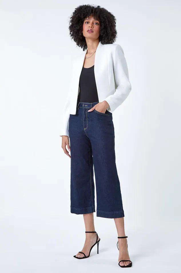 Ivory Textured High Neck Jacket Women Roman Occasionwear