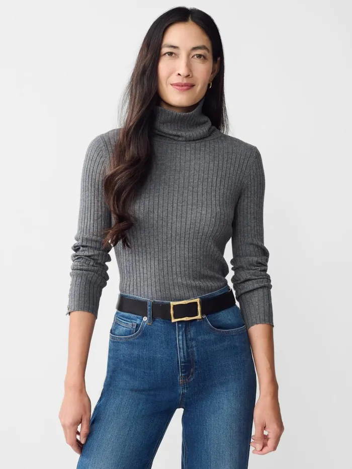 JMcLaughlin Arlette Turtleneck Heather Gray Women Sweaters JMcLaughlin Arlette Turtleneck Heather Gray Women Sweaters