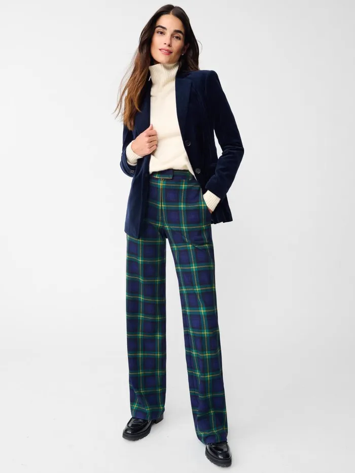 JMcLaughlin Brock Pants In Regimental Plaid Navygreengold Women Pants