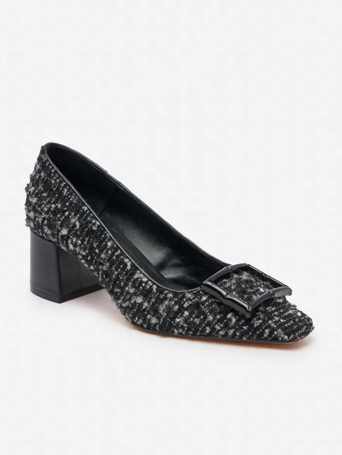 JMcLaughlin Feodora Heels In Tweed Blackgray Women Heels