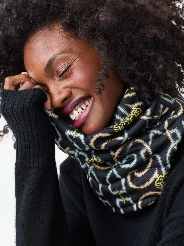 JMcLaughlin Karlie Snood In Neo Beltmore Con Blackgreycamel Women Scarves