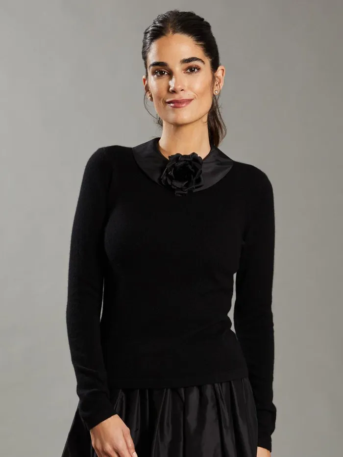 JMcLaughlin Lucy Cashmere Sweater RSVP X Steven Stolman Black Women Sweaters