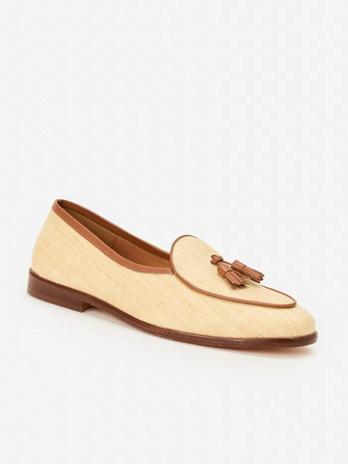 JMcLaughlin Oskar Grasscloth Loafers Naturalbrown Men Loafers