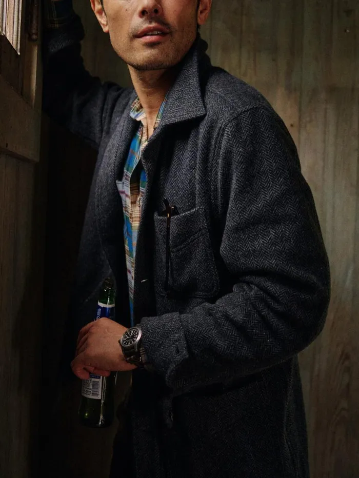 JMcLaughlin Weekender Jacket In Herringbone Navygray Men Jackets and Outerwear JMcLaughlin Weekender Jacket In Herringbone Navygray Men Jackets and Outerwear