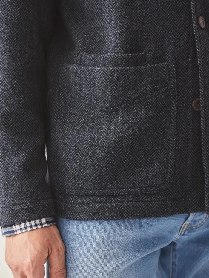 JMcLaughlin Weekender Jacket In Herringbone Navygray Men Jackets and Outerwear JMcLaughlin Weekender Jacket In Herringbone Navygray Men Jackets and Outerwear