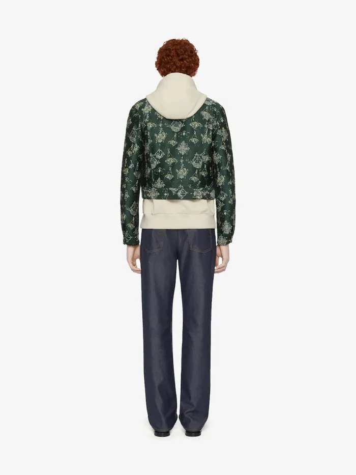 Jacket In Chandelier Jacquard Dark Green Men Givenchy Coats and Jackets
