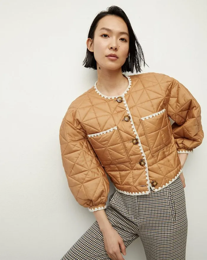 Jackets and Outerwear ShopJackets Veronica Beard Leal Quilted Reversible Jacket Camelnantucket Red