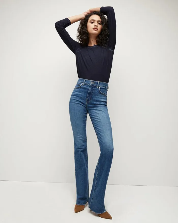 Jeans Shop Veronica Beard Cameron Bootcut Jean Raw Hem Serendipity