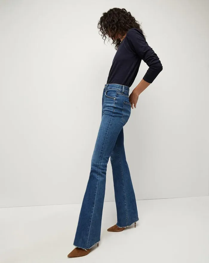Jeans Shop Veronica Beard Cameron Bootcut Jean Raw Hem Serendipity