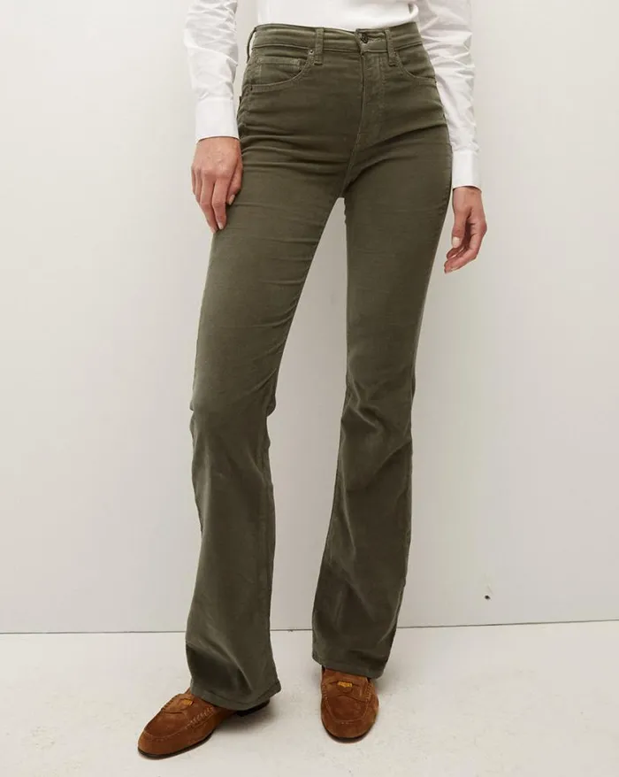 Jeans Shop Veronica Beard Cameron Corduroy Bootcut Pant Army Green
