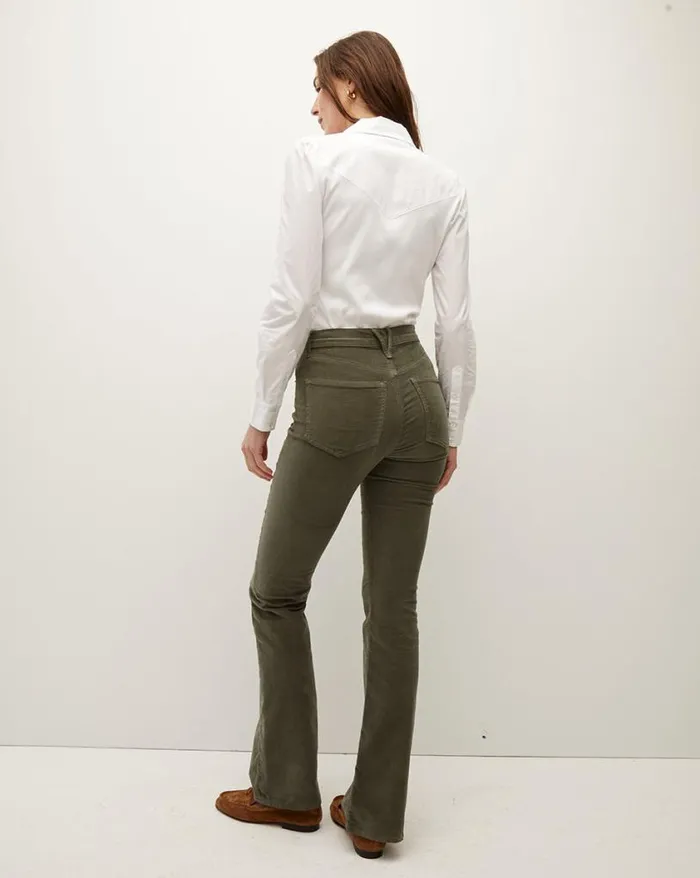 Jeans Shop Veronica Beard Cameron Corduroy Bootcut Pant Army Green