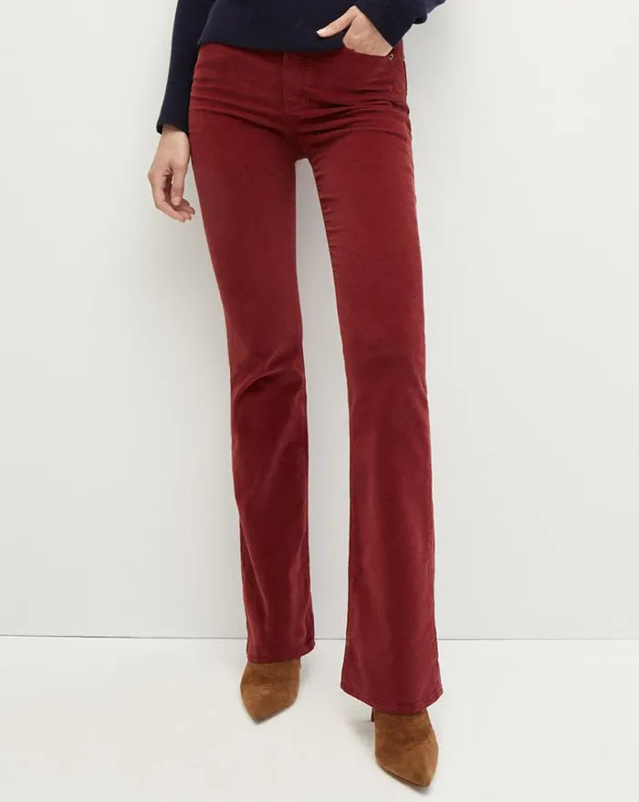Jeans Shop Veronica Beard Cameron Corduroy Bootcut Pant Oxblood