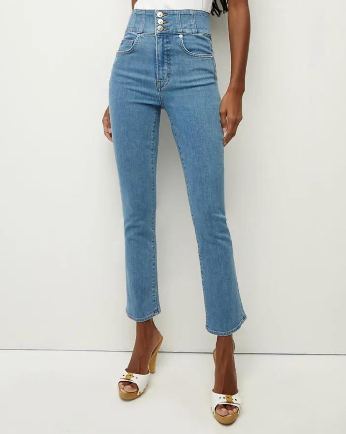 Jeans Shop Veronica Beard Carly KickFlare Jean Corset Waistband Float On