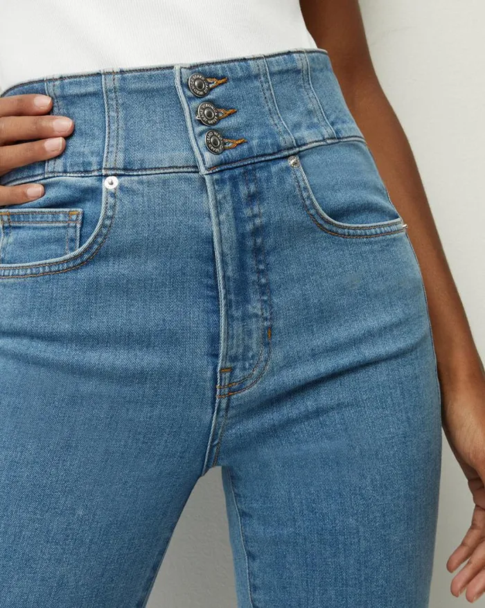Jeans Shop Veronica Beard Carly KickFlare Jean Corset Waistband Float On