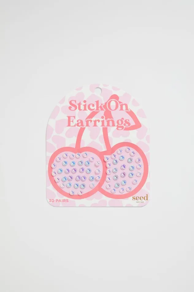 Jewellery Girl Seed Heritage Cherry Stick On Earrings Multi