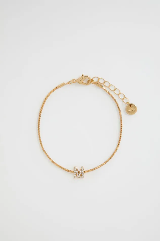 Jewellery Woman Seed Heritage Crystal Initial Bracelet M