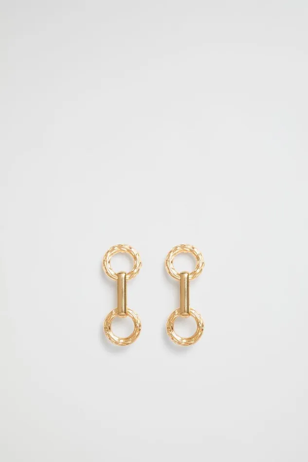 Jewellery Woman Seed Heritage Double Ring Earring Gold