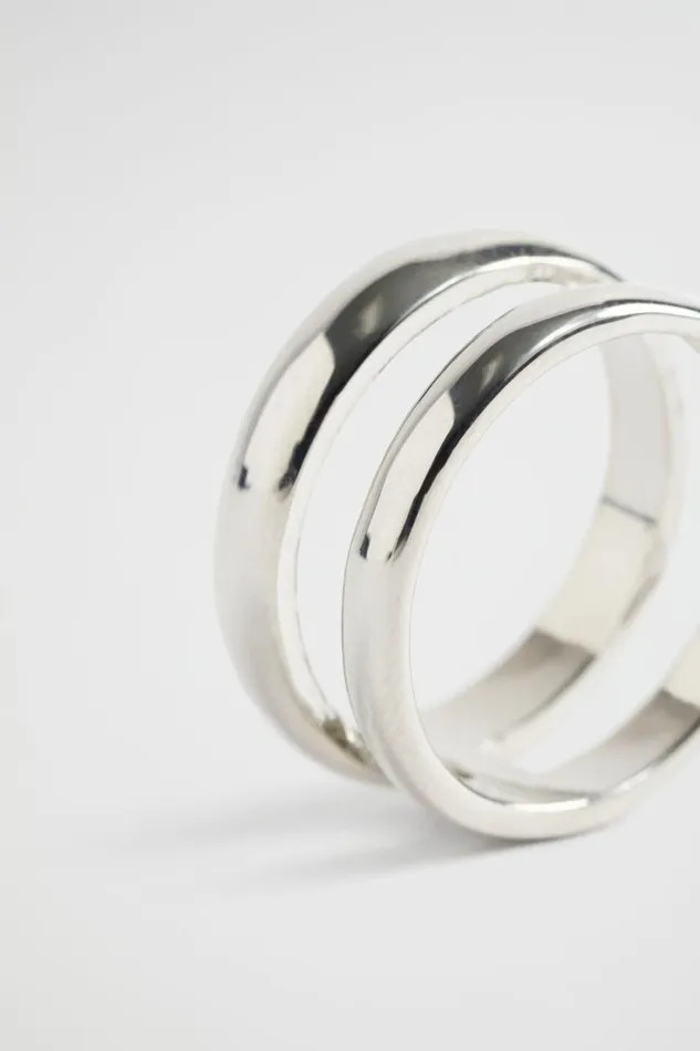 Jewellery Woman Seed Heritage Double Ring Silver