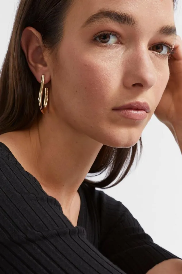 Jewellery Woman Seed Heritage Sculptural Hoop Gold