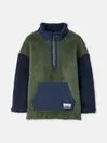 Joules Coats and Jackets GreenNavy Half Zip Borg Fleece 8211 Boys