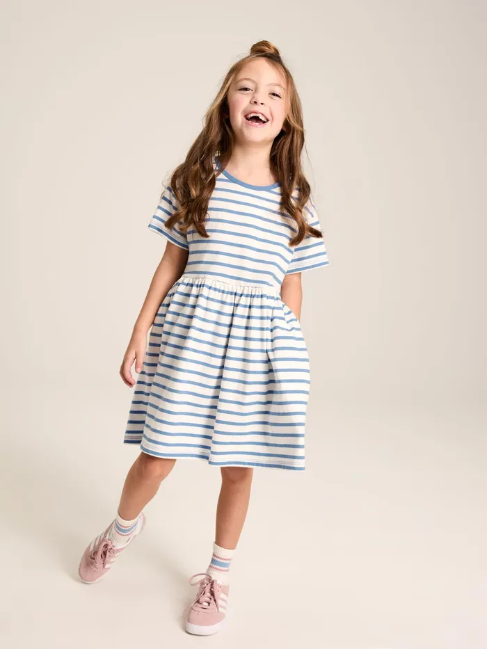 Joules Dresses Blue Stripe TShirt Dress 8211 Girls