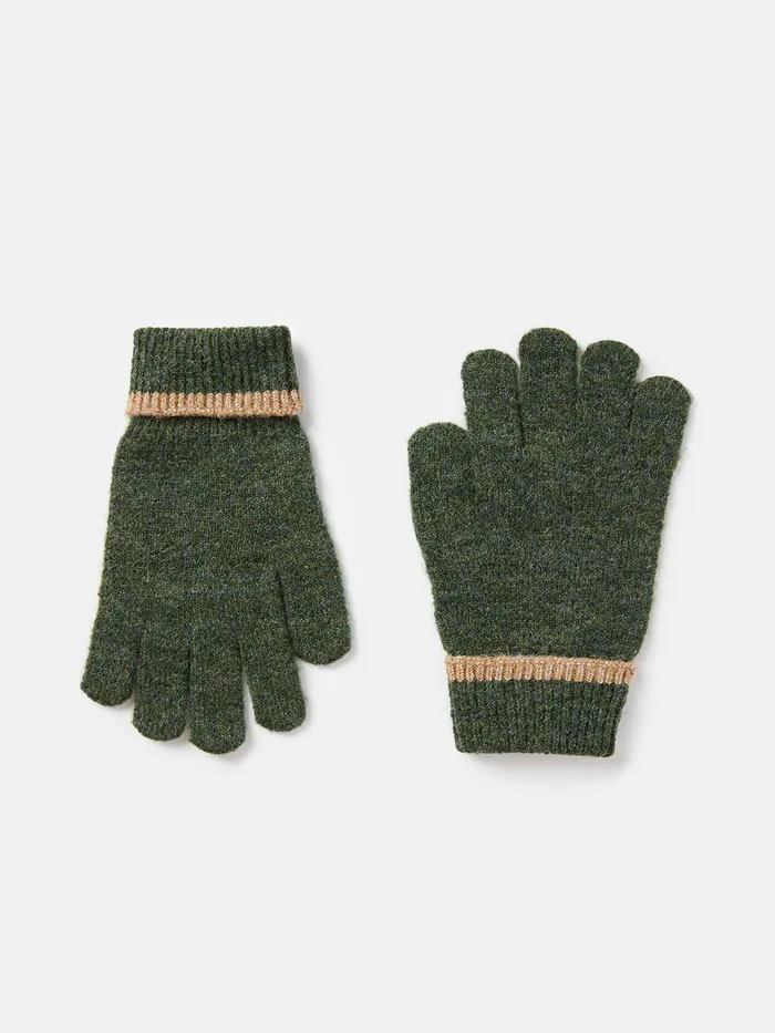 Joules Gloves Green Knitted Gloves 8211 Women