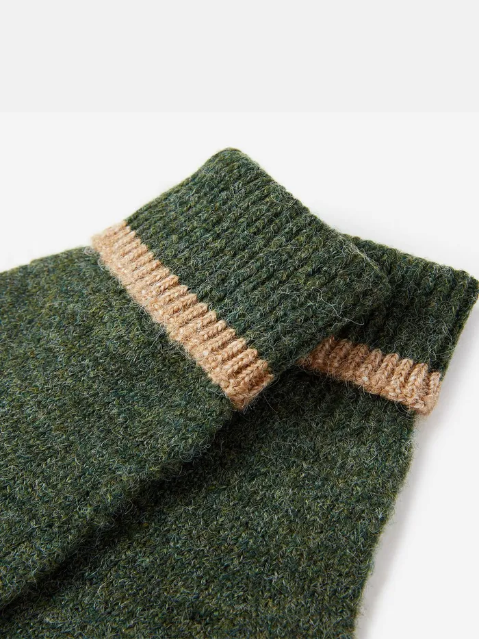 Joules Gloves Green Knitted Gloves 8211 Women
