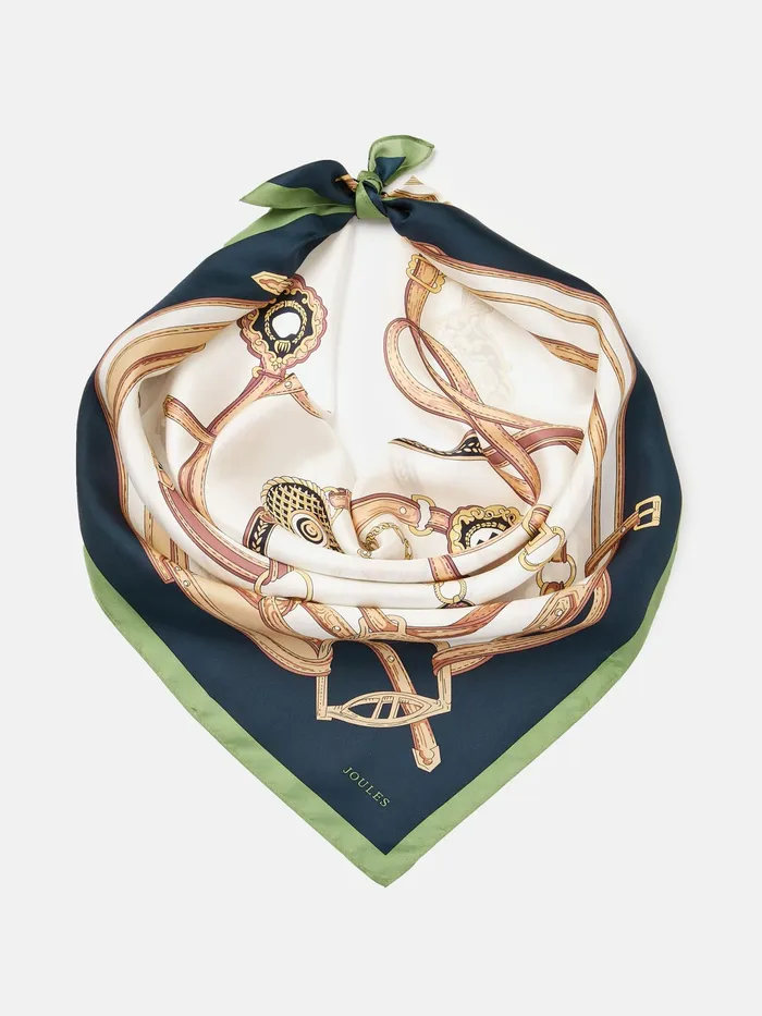 Joules Scarves Cream Square Silk Scarf 8211 Women