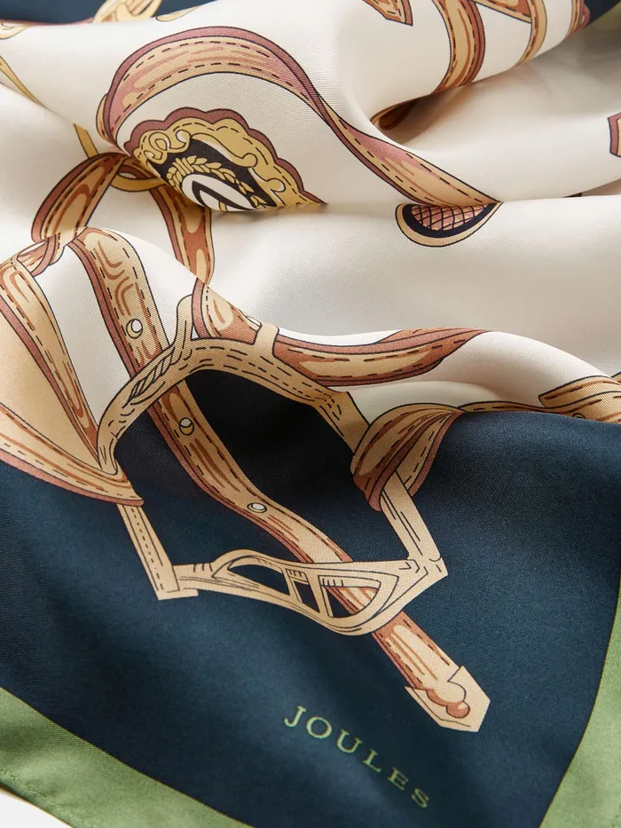 Joules Scarves Cream Square Silk Scarf 8211 Women