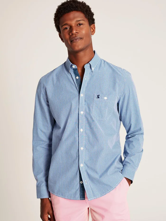 Joules Shirts Blue Gingham Cotton Poplin Shirt 8211 Men