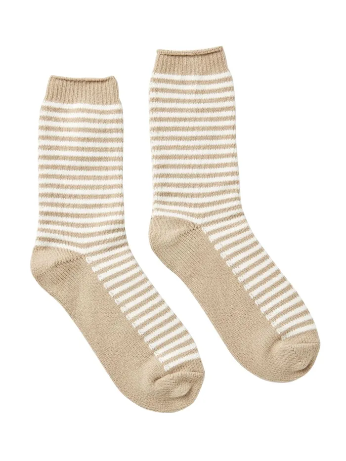 Joules Socks and Tights Cream Striped Bed Socks 8211 Women