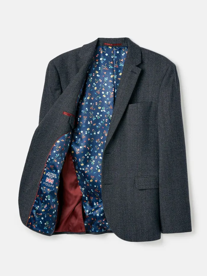 Joules Suits and Tailoring Navy Check Wool Slim Fit Suit Jacket 8211 Men