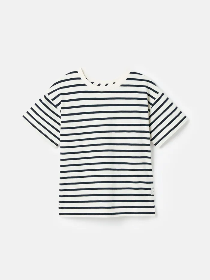 Joules Tops and Tshirts Cream and Navy Short Sleeve Stripe TShirt 8211 Boys
