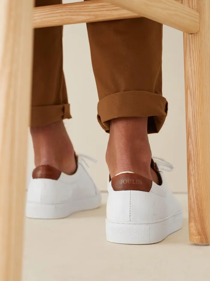 Joules Trainers White Leather Trainers 8211 Men