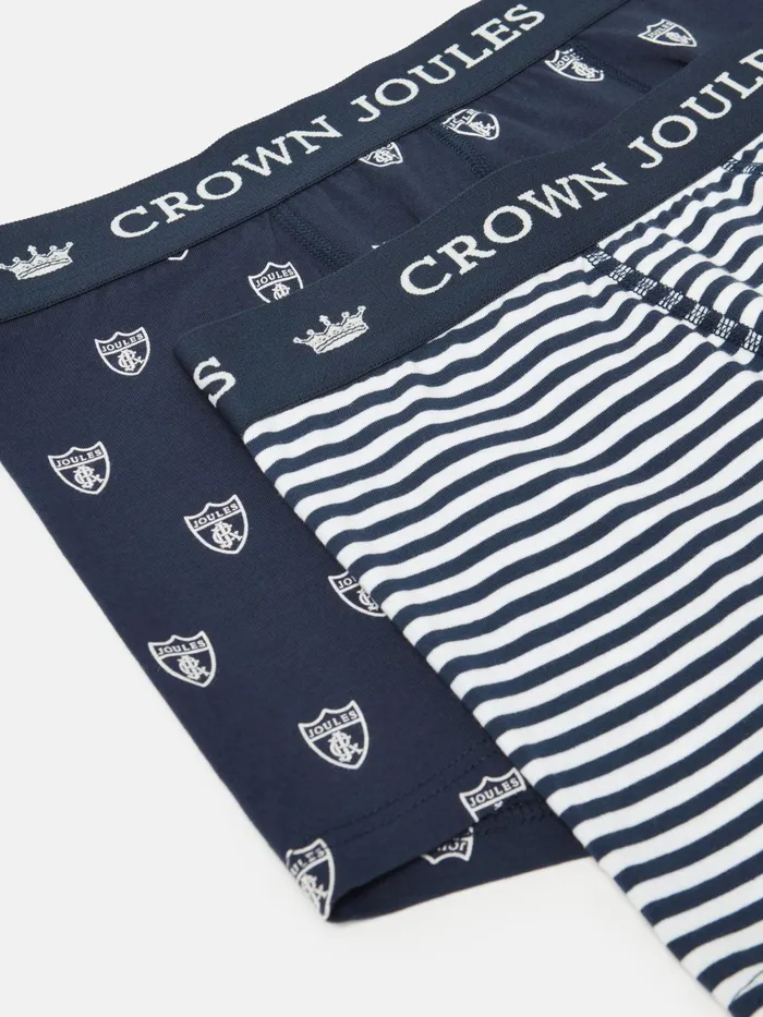 Joules Underwear Navy Crest Cotton Boxer Briefs 2 Pack 8211 Men