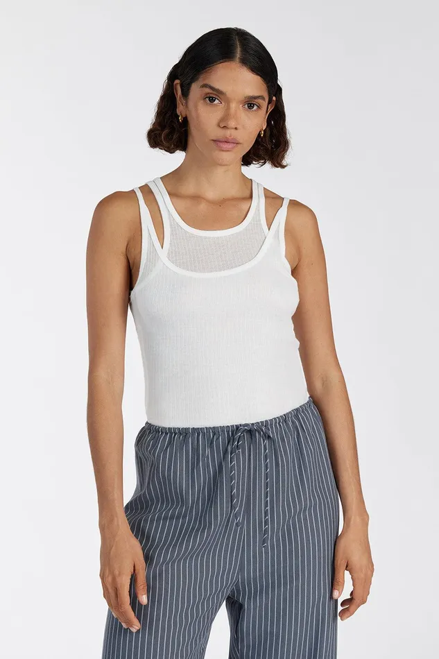 JUDE OFF WHITE SLEEVELESS LAYER TOP Women DISSH Tanks