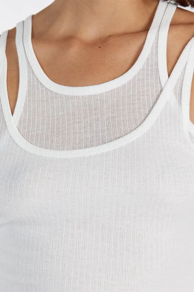JUDE OFF WHITE SLEEVELESS LAYER TOP Women DISSH Tanks