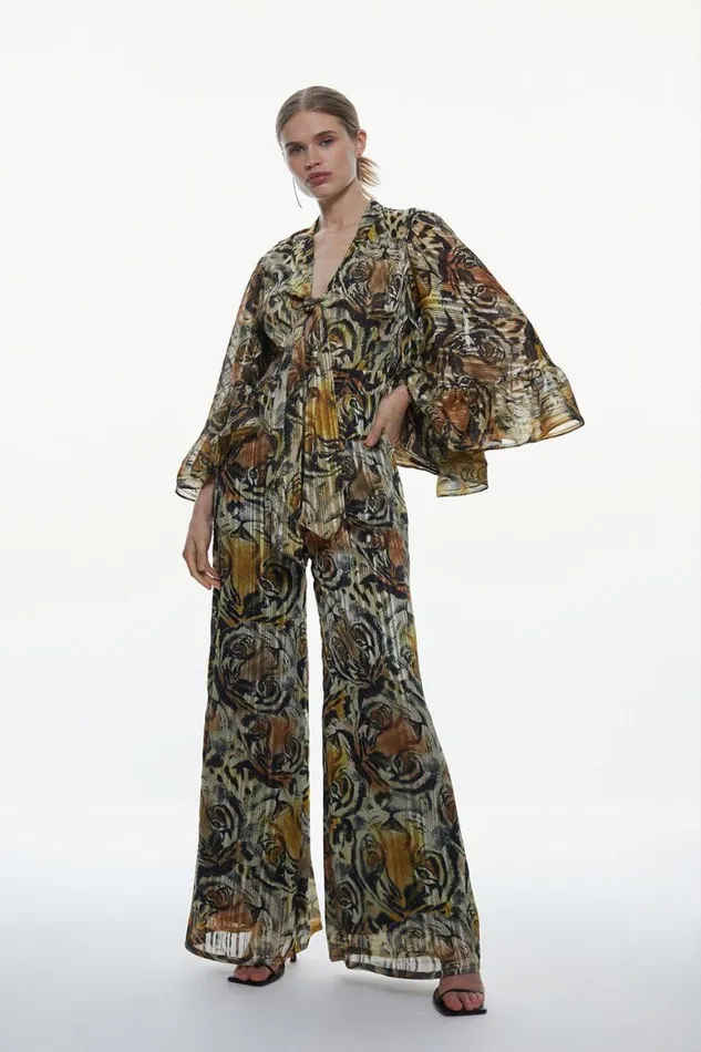 Jumpsuits Women Karen Millen Petite Tiger Printed Drama Kimono Woven Jumpsuit Animal Jumpsuits Women Karen Millen Petite Tiger Printed Drama Kimono Woven Jumpsuit Animal