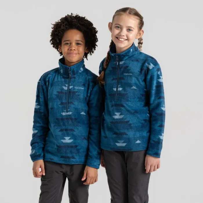 Kids Half Zip Fleece Craghoppers Kid039s Calke Half Zip Fleece Blue Navy Print