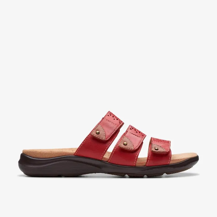 Kitly Walk Cherry Leather Women Clarks Sandals and Flip Flops