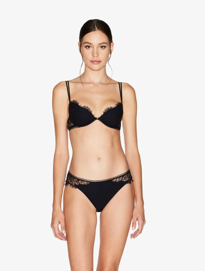 Lace Brazilian Briefs In Onyx Lingerie La Perla Brazilian