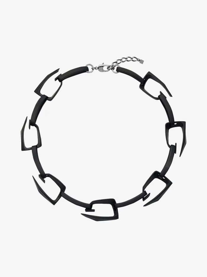 Large Giv Cut Necklace In Metal And Enamel Black Men Givenchy Jewelry