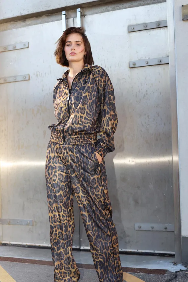 Leslie Track Pants 8211 Hazy Leopard Women Cras Trousers